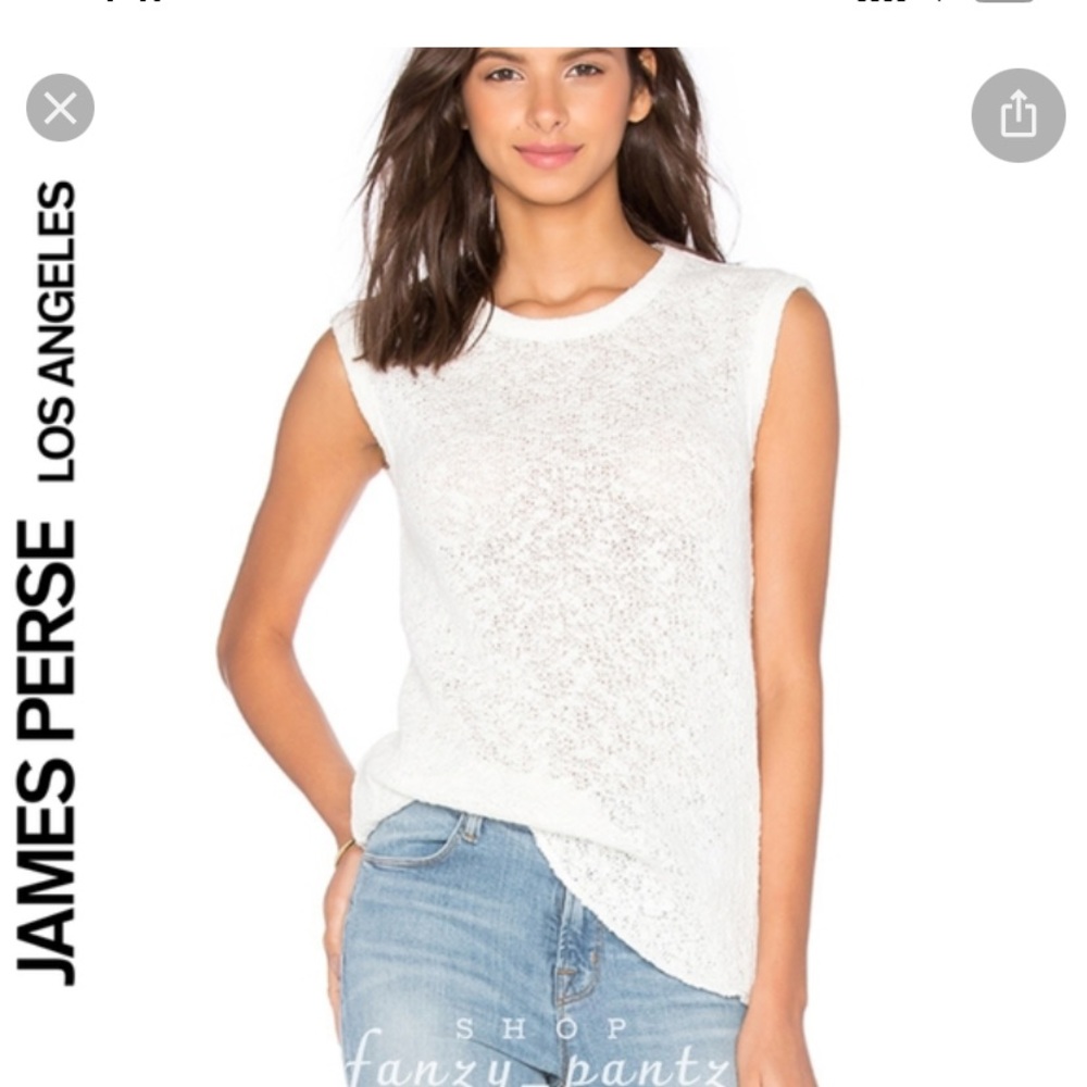 James Perse Slub Knit Sleeveless Sweater Tank